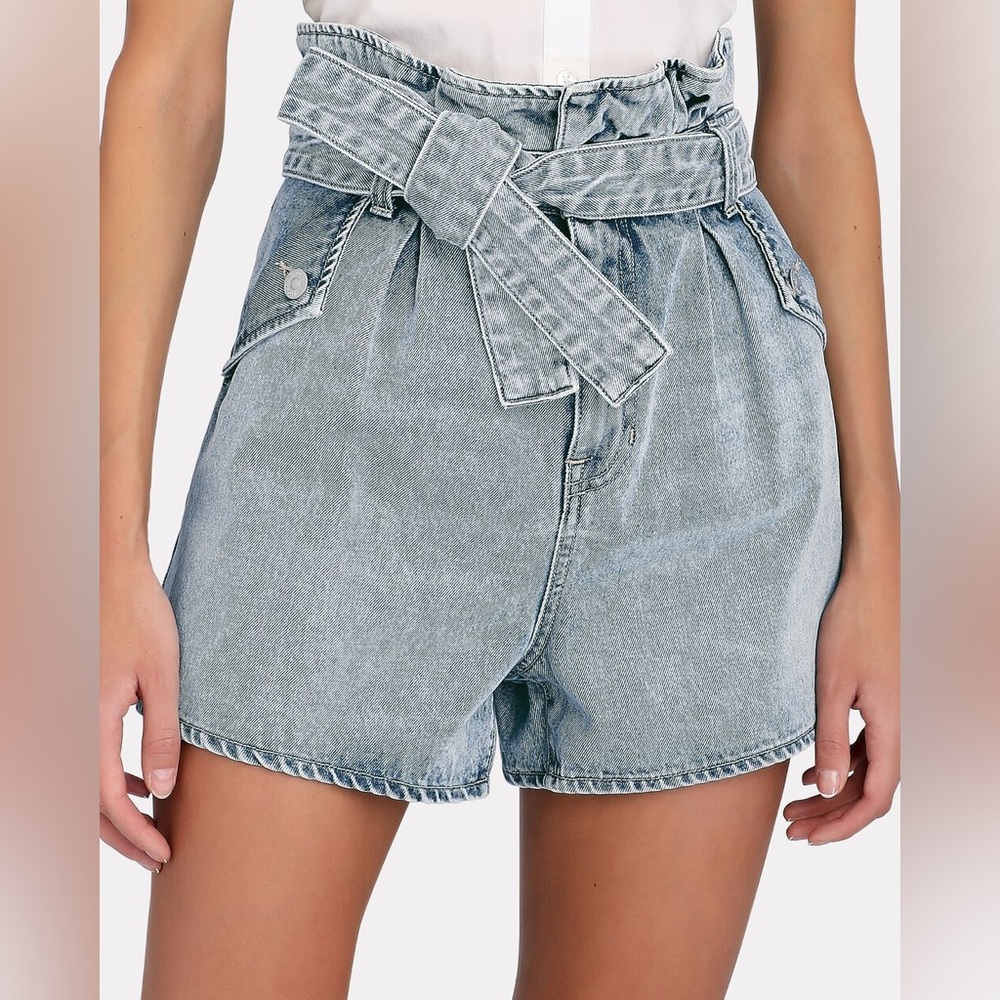 Veronica Beard Nori Paper Bag Shorts in Pebble Stone NEW - Picture 6 of 16